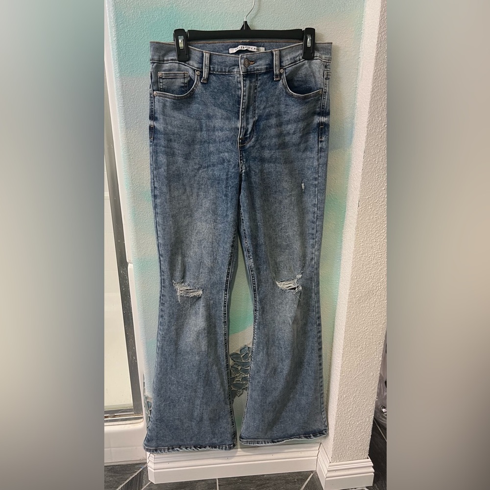 Celebrity Pink Distressed Flare Jeans